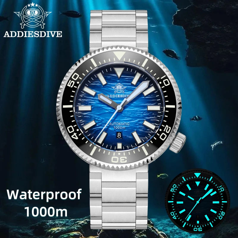 ADDIESDIVE AD2545 – Mekanisk Dykklocka 1000m | Safirglas & BGW9 självlysande visare