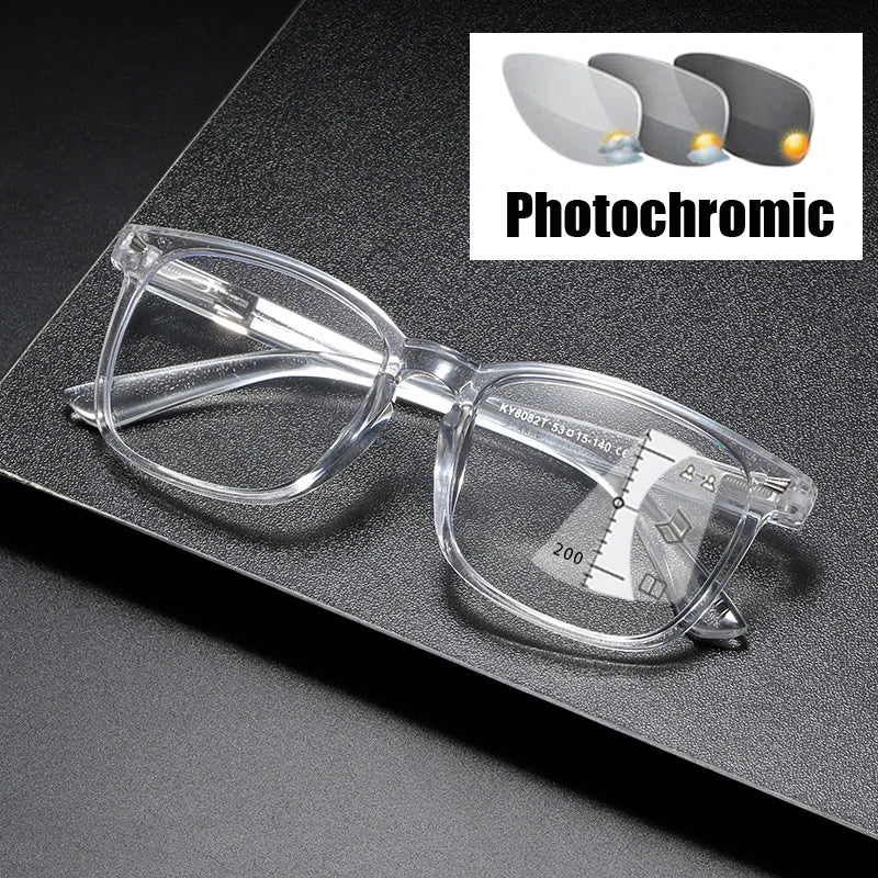 ERIKOLE Fotokromatiska Progressiva Läsglasögon – Vintage Multifokus