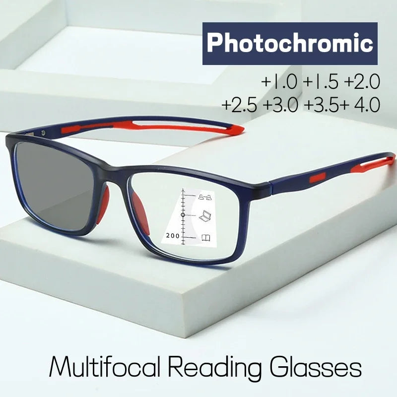 NAPAGE Progressiva Multifokala Läsglasögon – Fotokromatiska 3-i-1